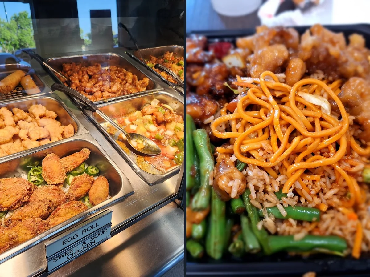 Strip mall restaurant space with cafeteria-style ordering.
